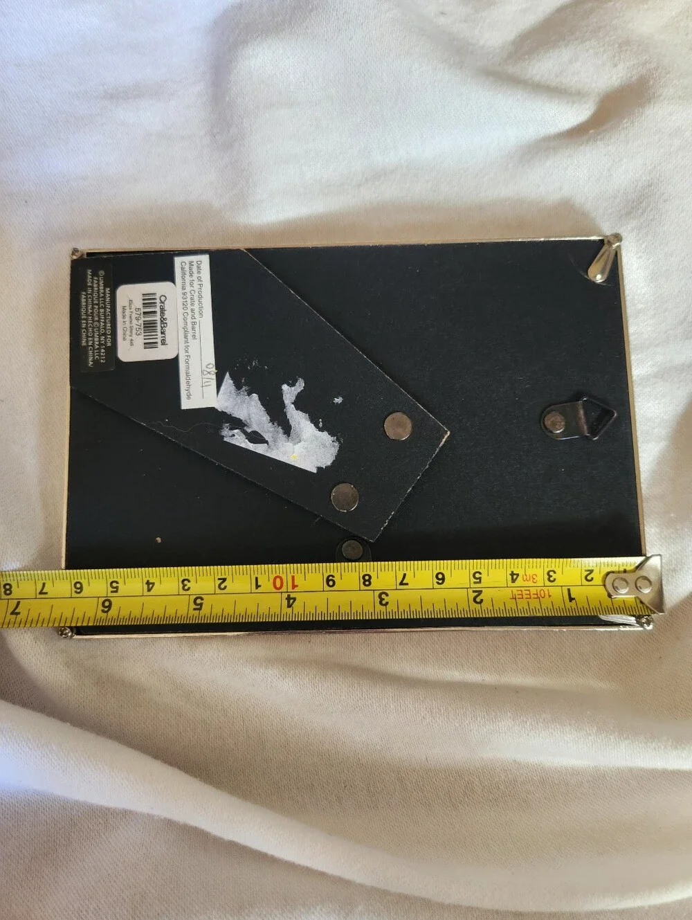 Crate & Barrel Eliza Shiny Silver Metal Picture Frame 4x6